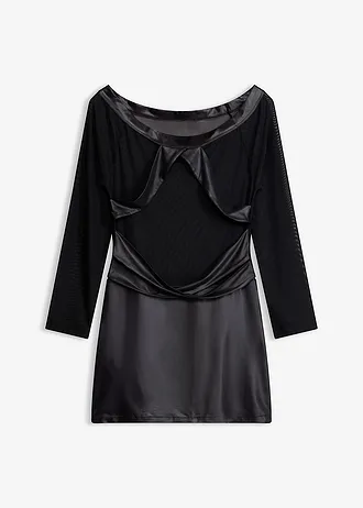 Rochie cu aspect umed • negru • magazin bonprix