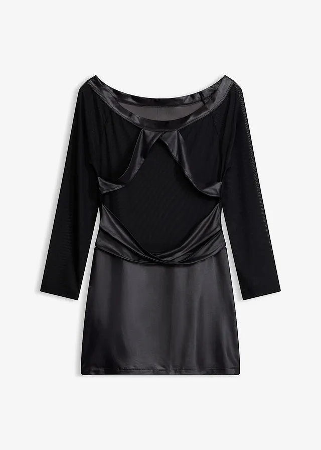 Rochie cu aspect umed • negru • magazin bonprix
