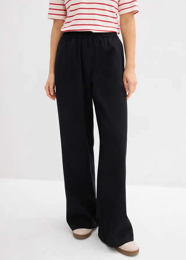 Pantalon palazzo à taille élastiquée • noir • product-page.page-title-suffix