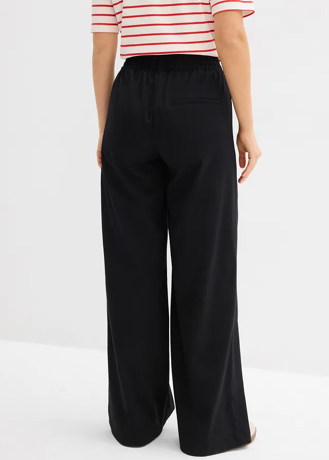 Pantalon palazzo à taille élastiquée • noir • product-page.page-title-suffix