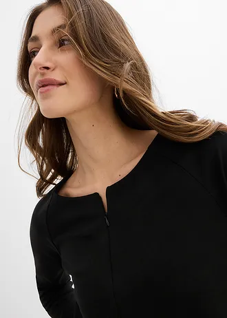 Jersey jurk van comfortabel Punto di Roma • zwart • bonprix online shop