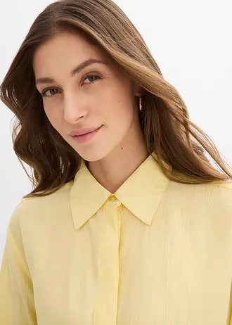 Overhemdblouse in een soepele viscosemix • lichtgeel • bonprix online shop
