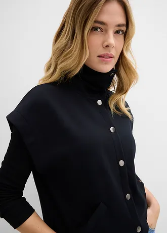 Kamizelka z wygodnej dzianiny scuba • czarny • sklep bonprix