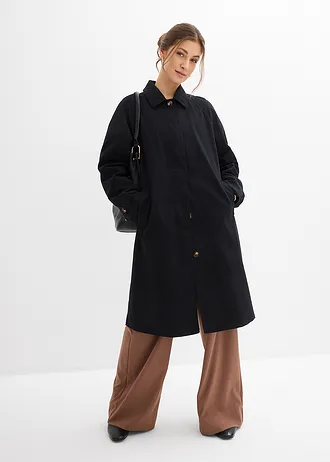 Trenchcoat met knoopsluiting • zwart • bonprix online shop