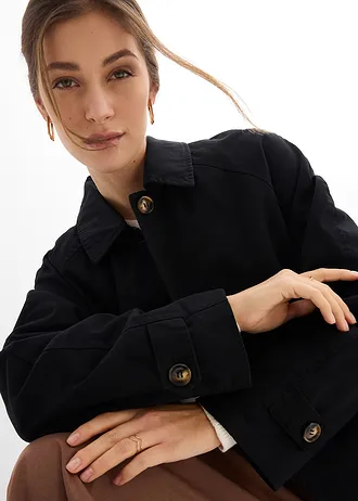 Trench à boutonnage simple • noir • Boutique bonprix