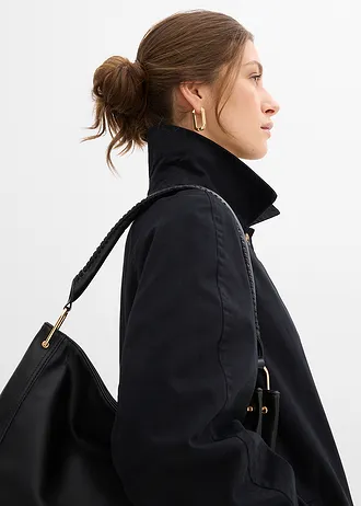 Trenchcoat met knoopsluiting • zwart • bonprix online shop