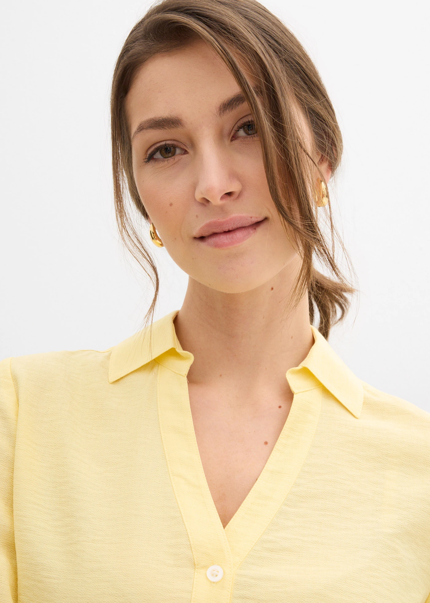 Boxy blouse van viscosemix • lichtgeel • bonprix online shop