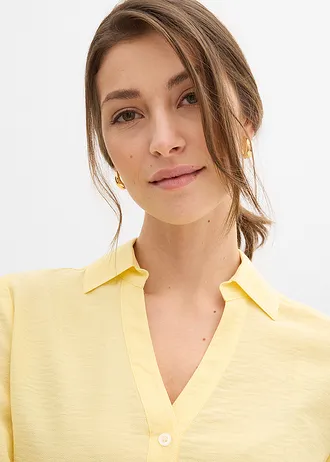 Boxy blouse van viscosemix • lichtgeel • bonprix online shop