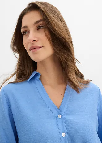 Boxy blouse van viscosemix • middenblauw • bonprix online shop