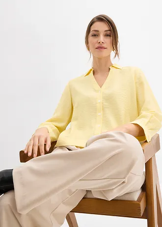 Boxy blouse van viscosemix • lichtgeel • bonprix online shop
