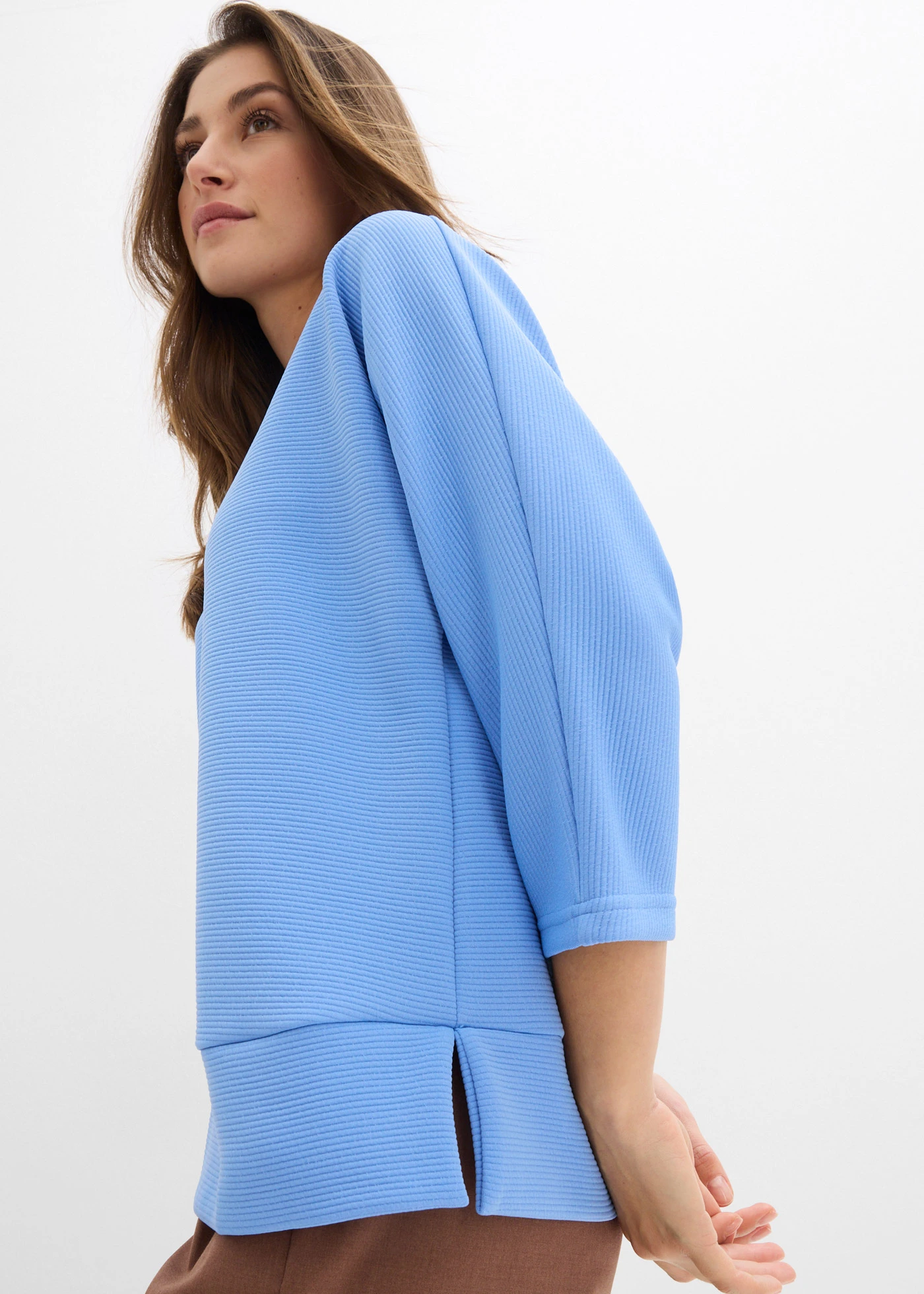 Bluza z tkaniny strukturalnej • niebieski • sklep bonprix