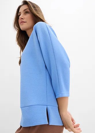 Bluză casual din material texturat • albastru mediu • magazin bonprix