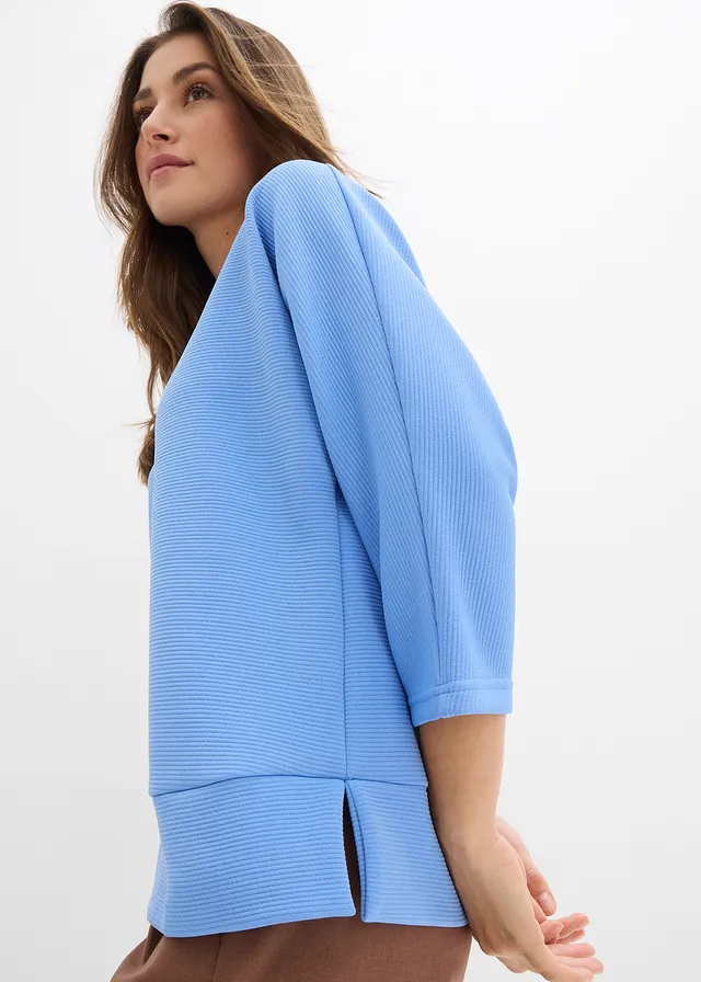 Sweater van gestructureerde stof • middenblauw • product-page.page-title-suffix