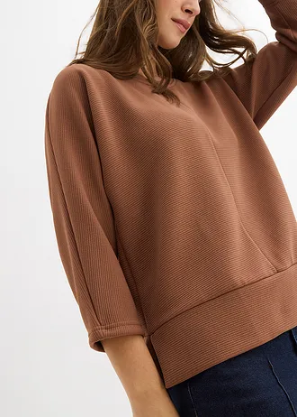 Bluză casual din material texturat • maro castaniu • magazin bonprix