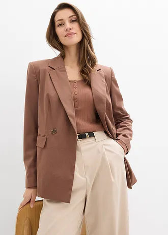 T-shirt manches longues côtelé • marron • Boutique bonprix