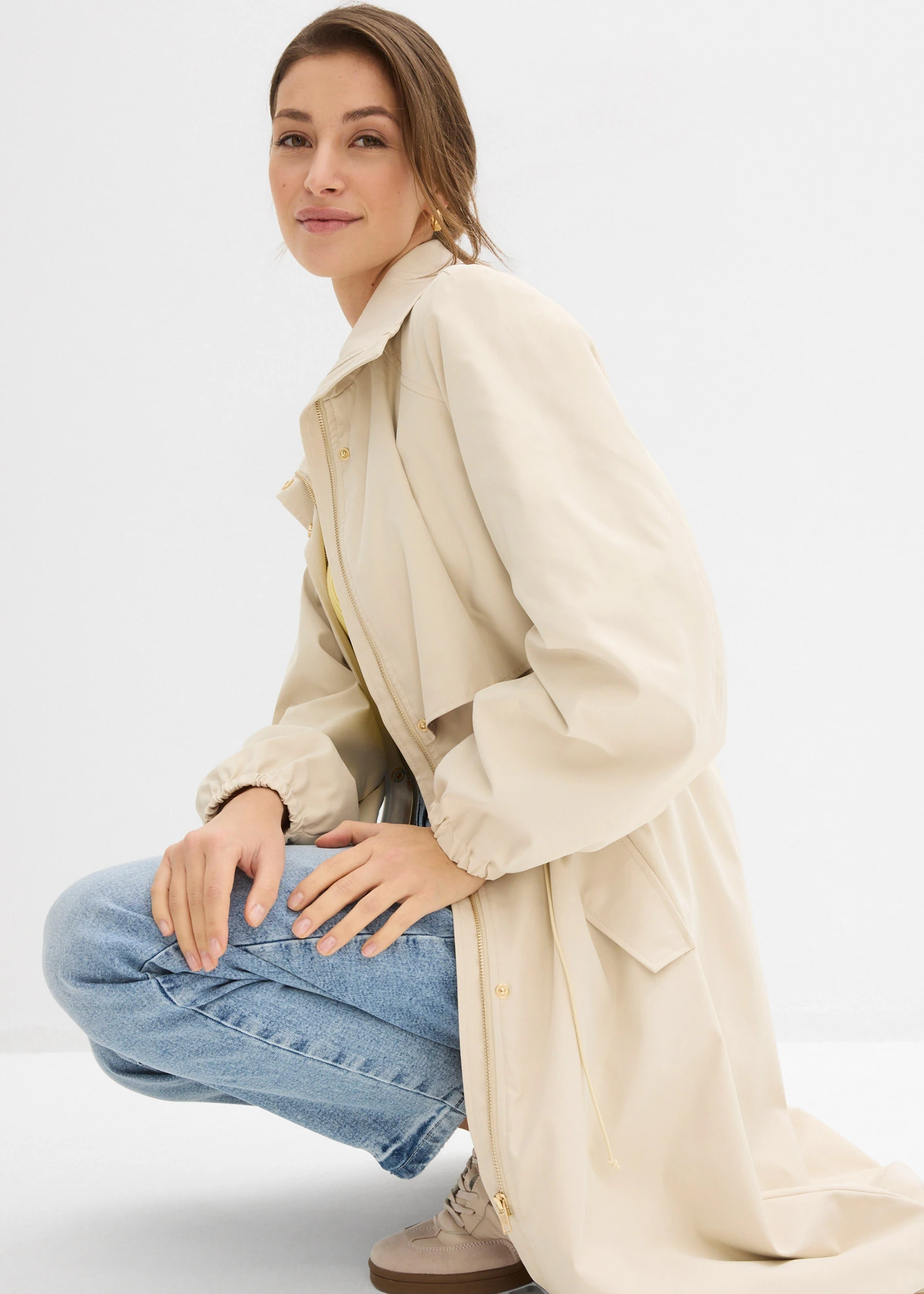 Lange tussenjas • lichtsand • bonprix online shop