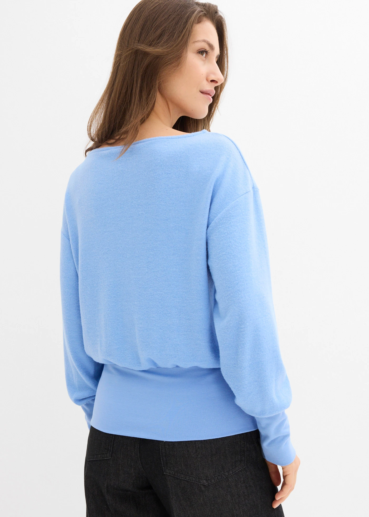 Longsleeve van zachte viscosemix • middenblauw • bonprix online shop