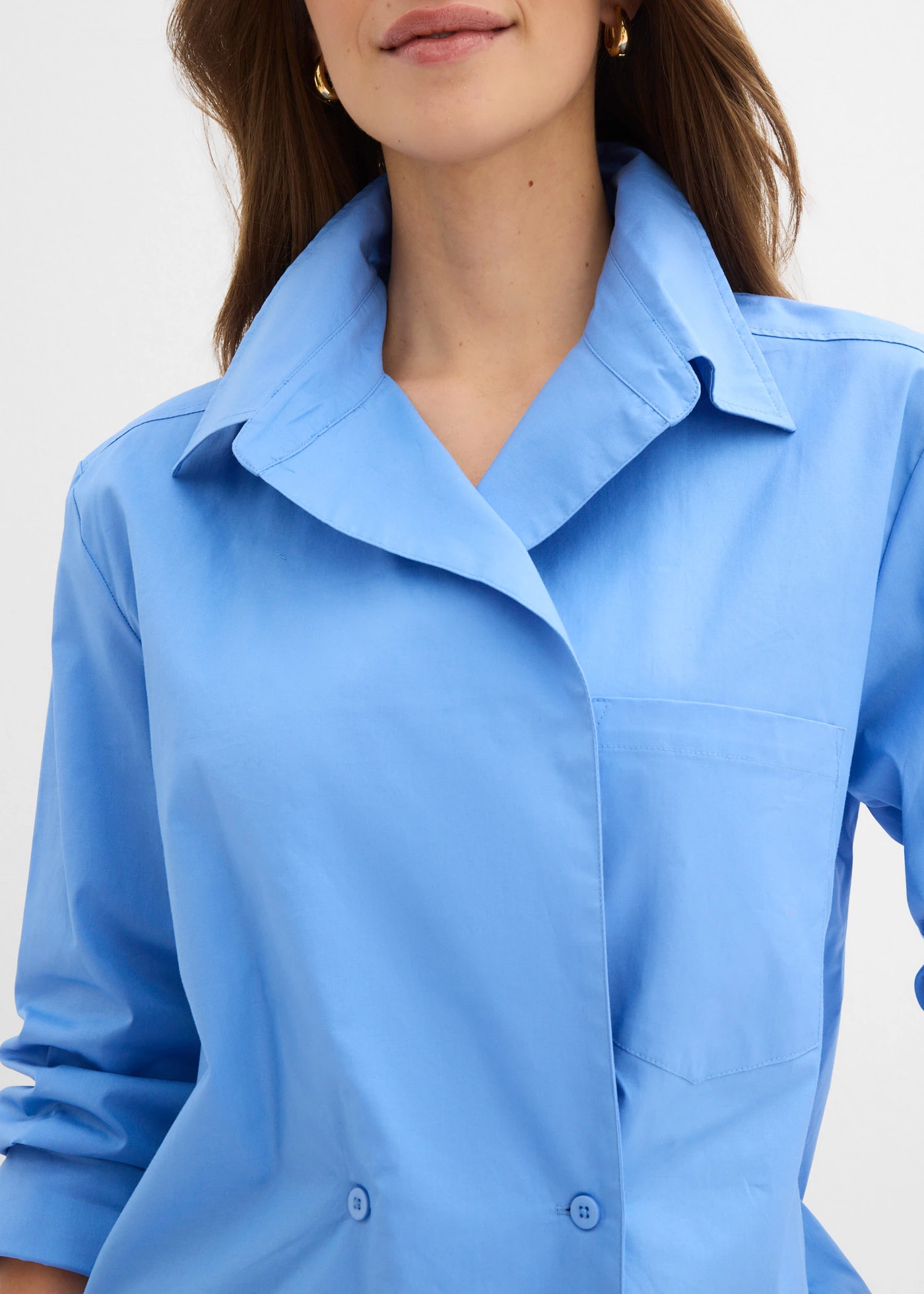 Lange blouse • middenblauw • bonprix online shop