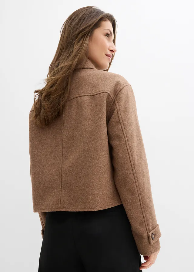 Manteau court • marron chiné • product-page.page-title-suffix