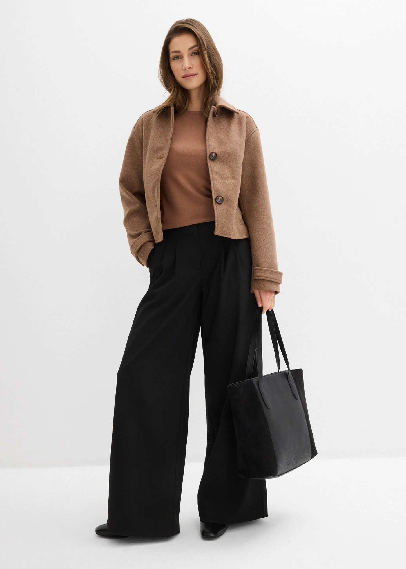 Manteau court • marron chiné • Boutique bonprix