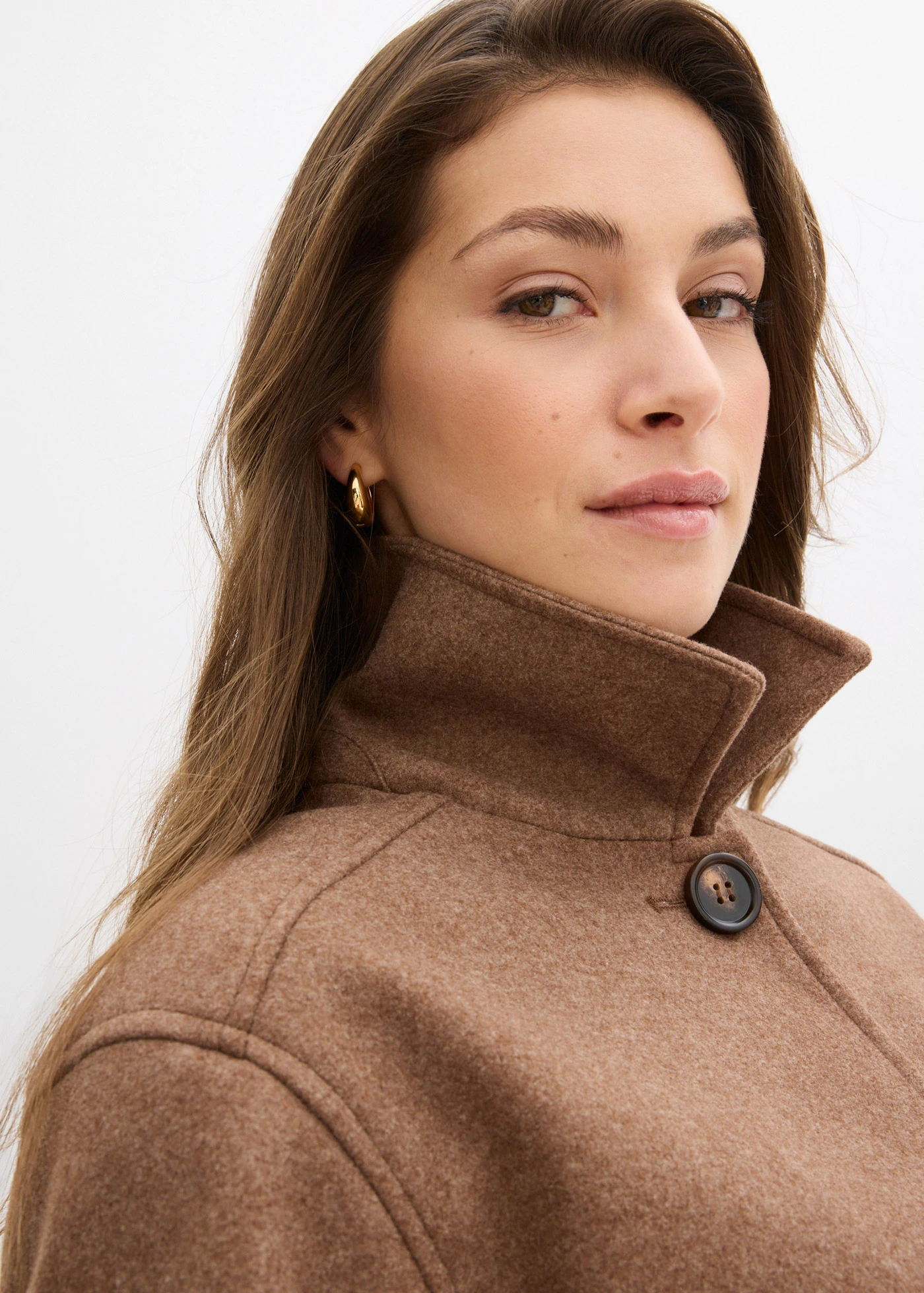 Manteau court • marron chiné • Boutique bonprix