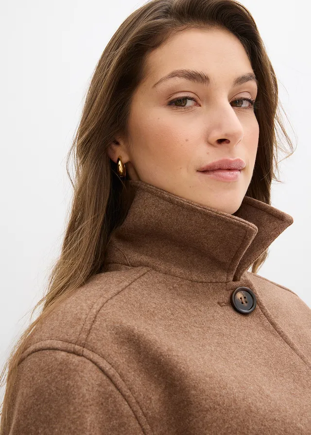 Manteau court • marron chiné • product-page.page-title-suffix
