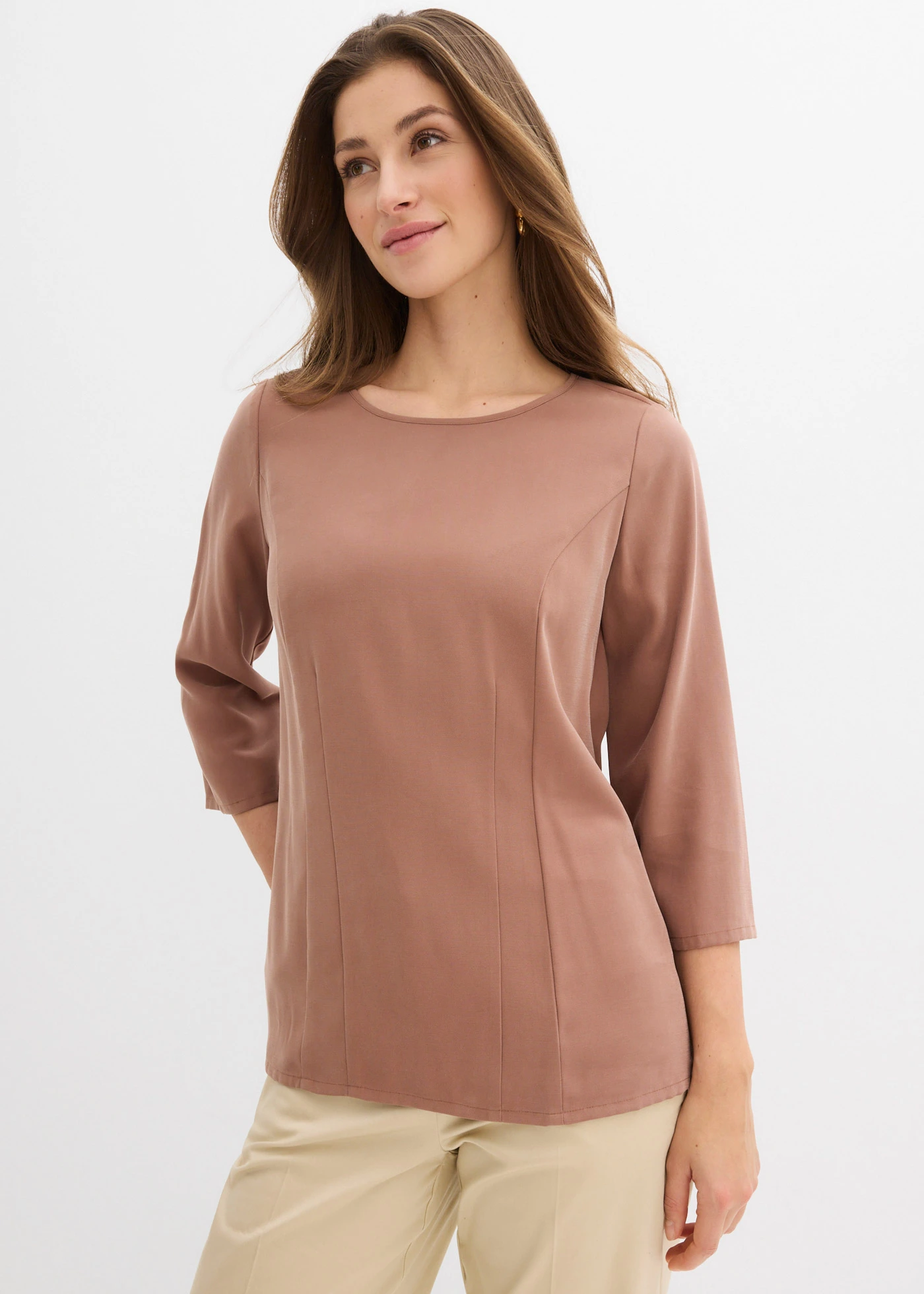 Blouse T-shirt fluide • marron • Boutique bonprix