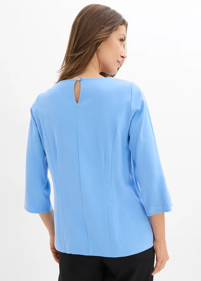 Bluză din tricot cu viscoză fluidă • albastru mediu • magazin bonprix