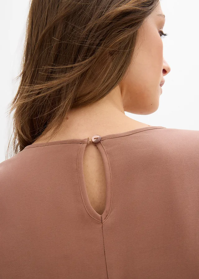 Blúzkové tričko z padavého viskózového mixu • gaštanovo hnedá • obchod bonprix
