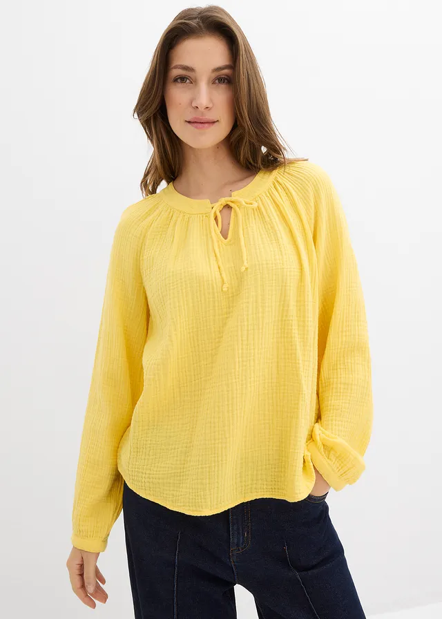 Blouse van zacht mousseline • geel • product-page.page-title-suffix