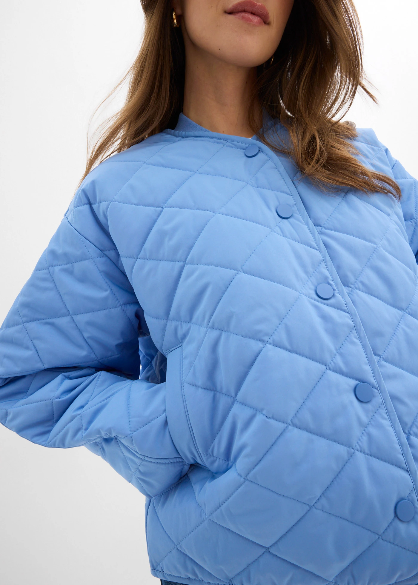Oversized gewatteerde jas • middenblauw • bonprix online shop