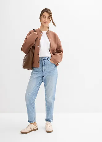 Oversized shirt van biologisch katoen, Kleur: wit