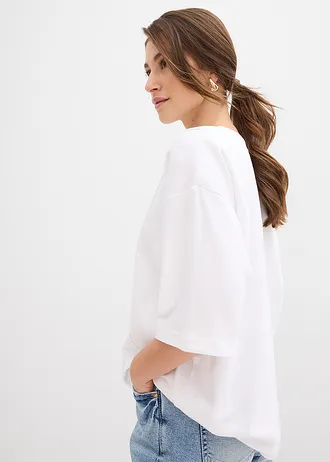 Oversized shirt van biologisch katoen • wit • bonprix online shop