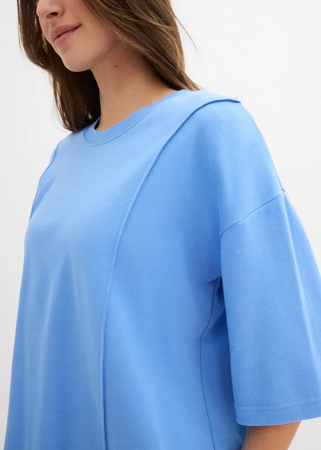 Oversized shirt van biologisch katoen • middenblauw • product-page.page-title-suffix