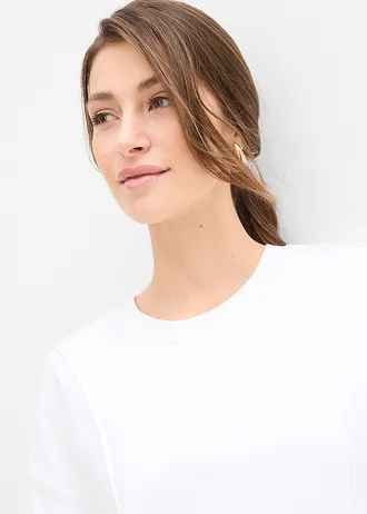 T-shirt oversize z czystej bawełny organicznej • biały • sklep bonprix