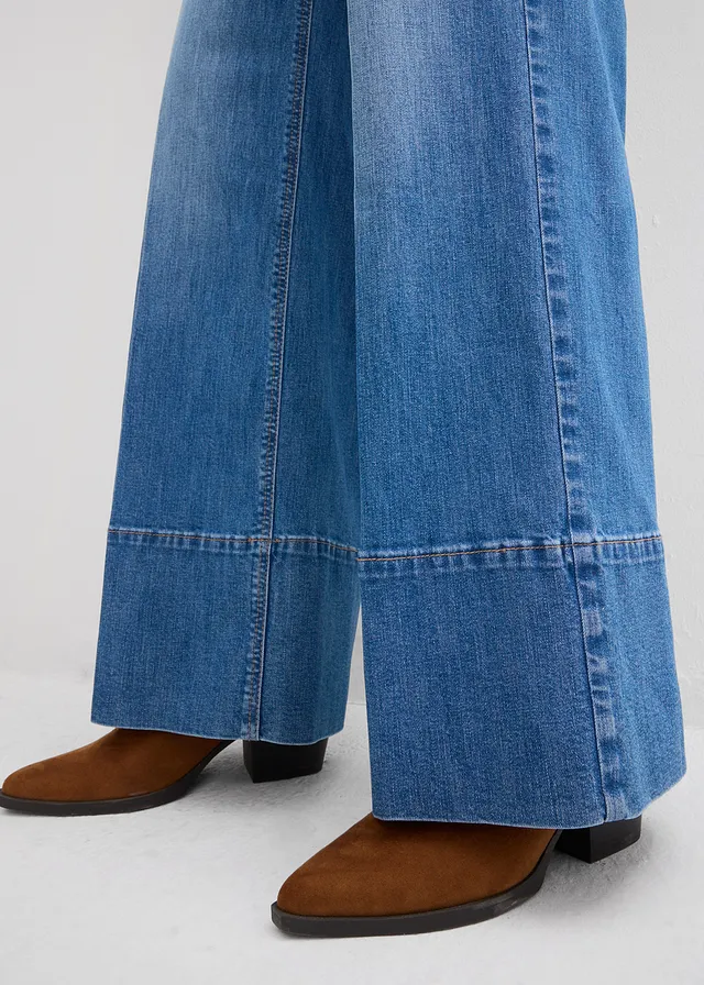 Jean large taille haute • bleu moyen denim used • product-page.page-title-suffix