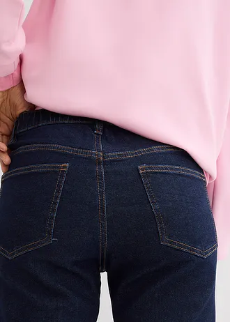 Jean droit et loose, taille mi-haute • bleu foncé denim brut • Boutique bonprix