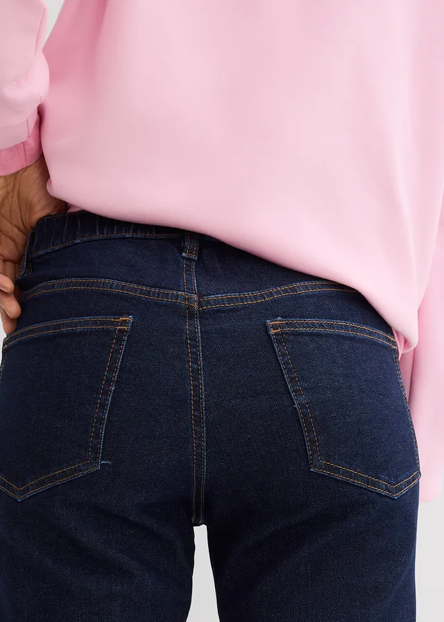 Jean droit et loose, taille mi-haute • bleu foncé denim brut • product-page.page-title-suffix