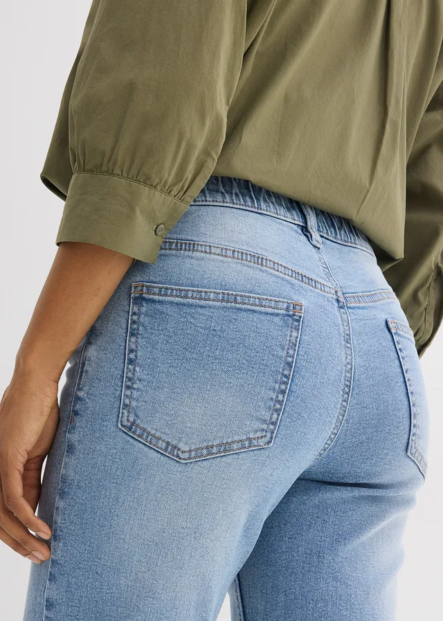 Jean droit et loose, taille mi-haute • bleu clair denim used • product-page.page-title-suffix