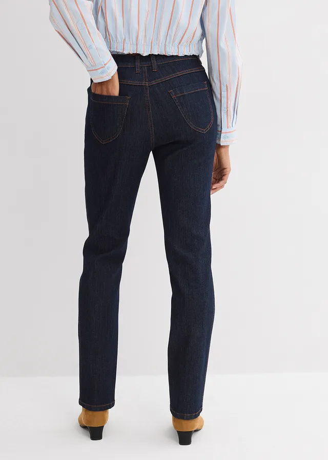 Jean droit taille haute • bleu foncé denim brut • product-page.page-title-suffix