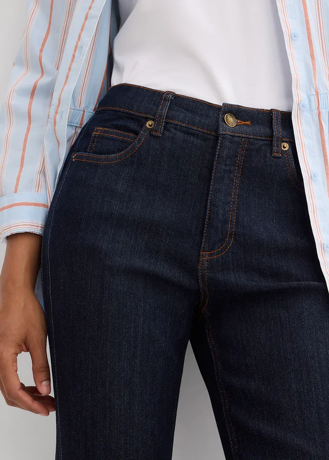 Jean droit taille haute • bleu foncé denim brut • product-page.page-title-suffix