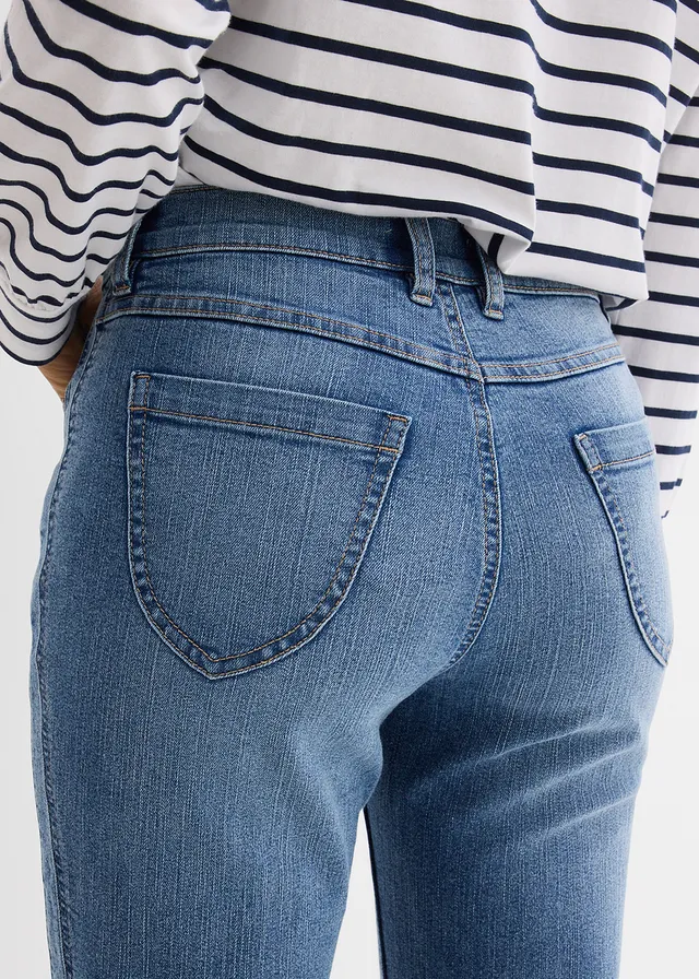 Jean droit taille haute • bleu moyen denim used • product-page.page-title-suffix