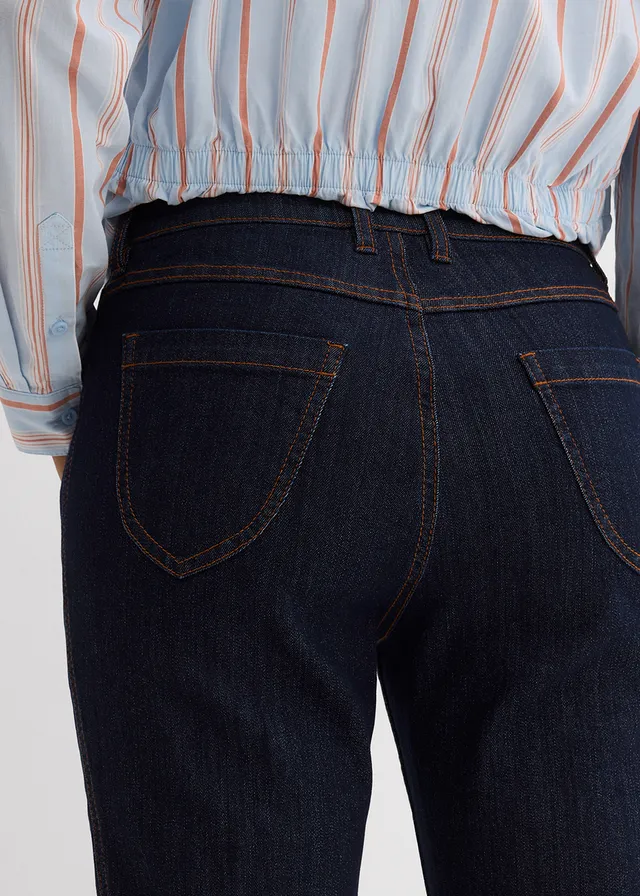 Jean droit taille haute • bleu foncé denim brut • product-page.page-title-suffix