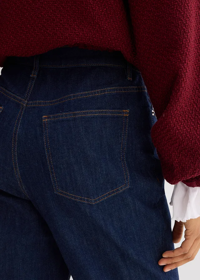 Loose fit straight jeans, high waist • diepblauw denim ongewassen • product-page.page-title-suffix
