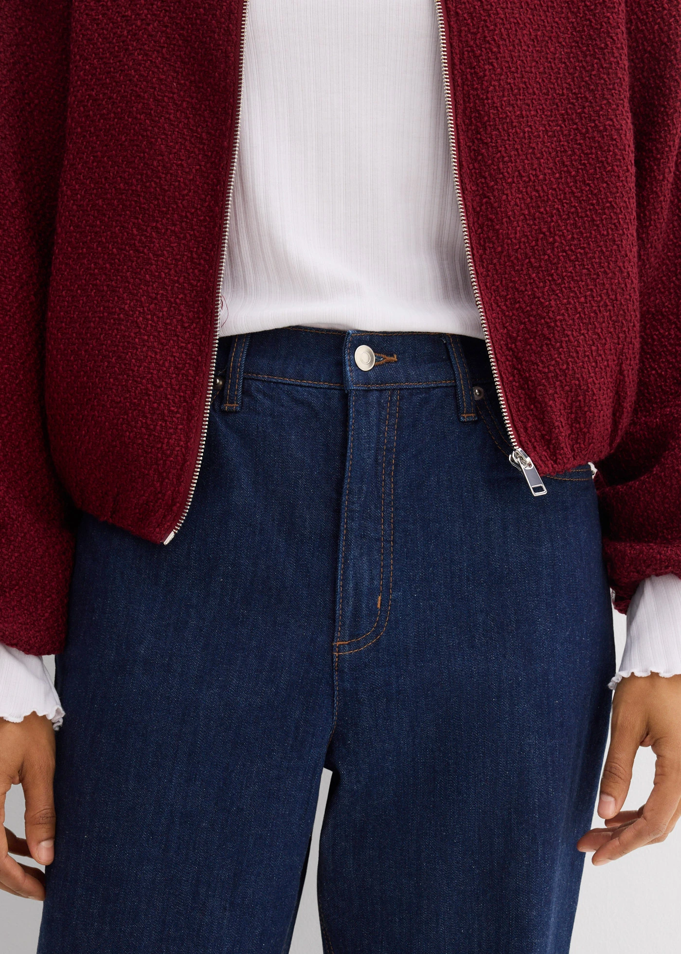 Loose fit straight jeans, high waist • diepblauw denim ongewassen • bonprix online shop