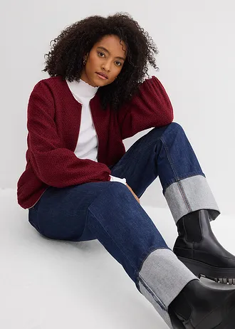 Loose Straight farmer, High Waist • mélykék denim, mosatlan • bonprix áruház