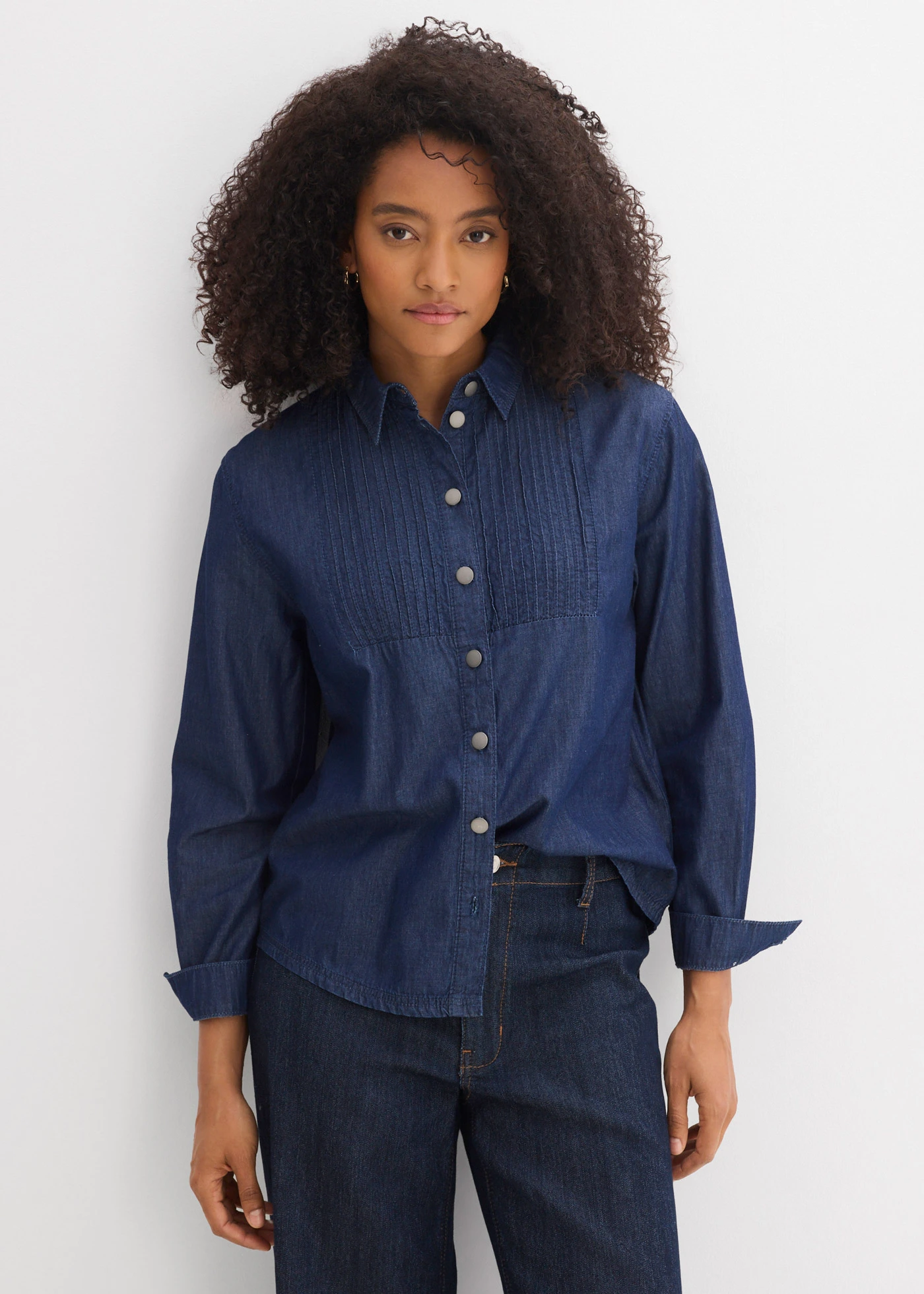 Spijkerblouse, oversized van biologisch katoen • blauw denim used • bonprix online shop