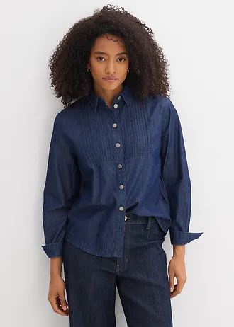 Spijkerblouse, oversized van biologisch katoen • blauw denim used • bonprix online shop