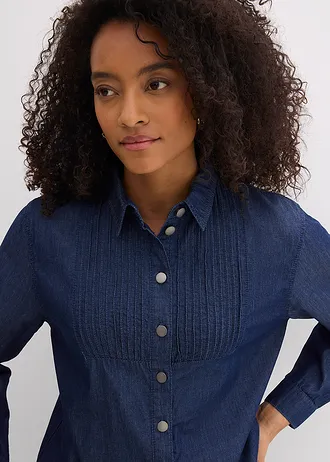 Spijkerblouse, oversized van biologisch katoen • blauw denim used • bonprix online shop