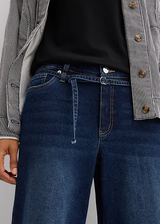 Blugi Wide Leg, Mid Waist • bleumarin denim uzat • magazin bonprix